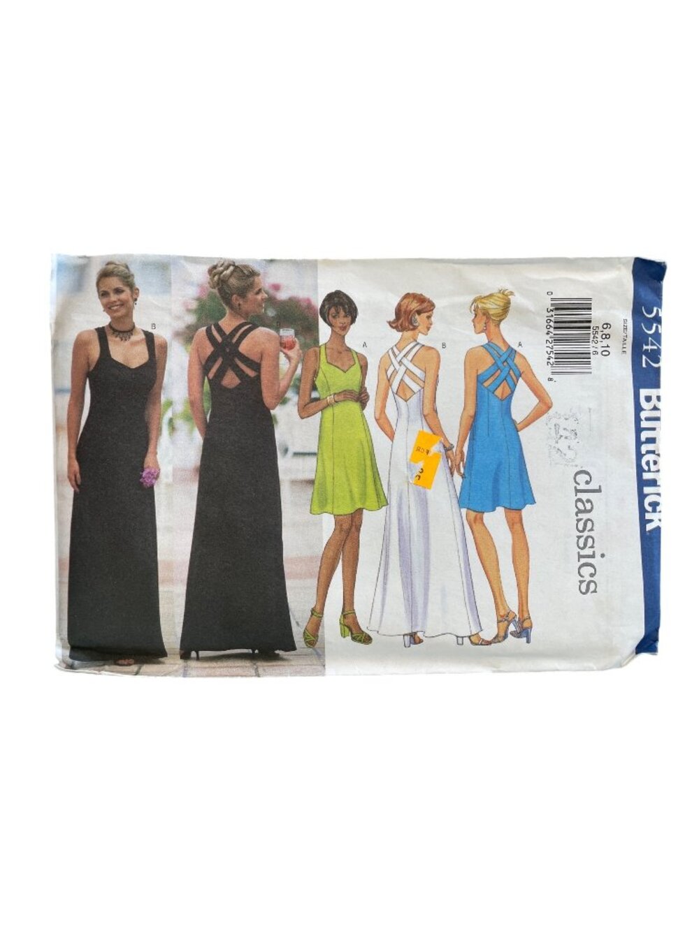 Butterick 5542 Classics Dress Pattern Misses Size 6-10 A-Line Dressmaking UNCUT